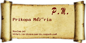 Prikopa Mária névjegykártya