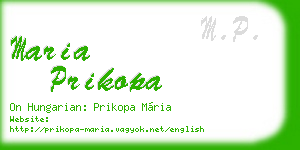 maria prikopa business card